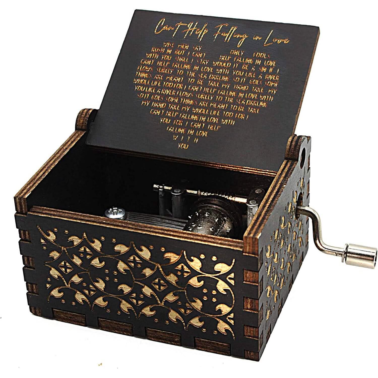 Antique Engraved Musical Box Can't Help Falling in Love