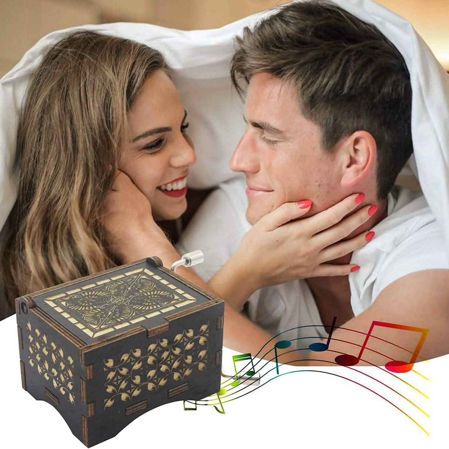 Antique Engraved Musical Box Can't Help Falling in Love