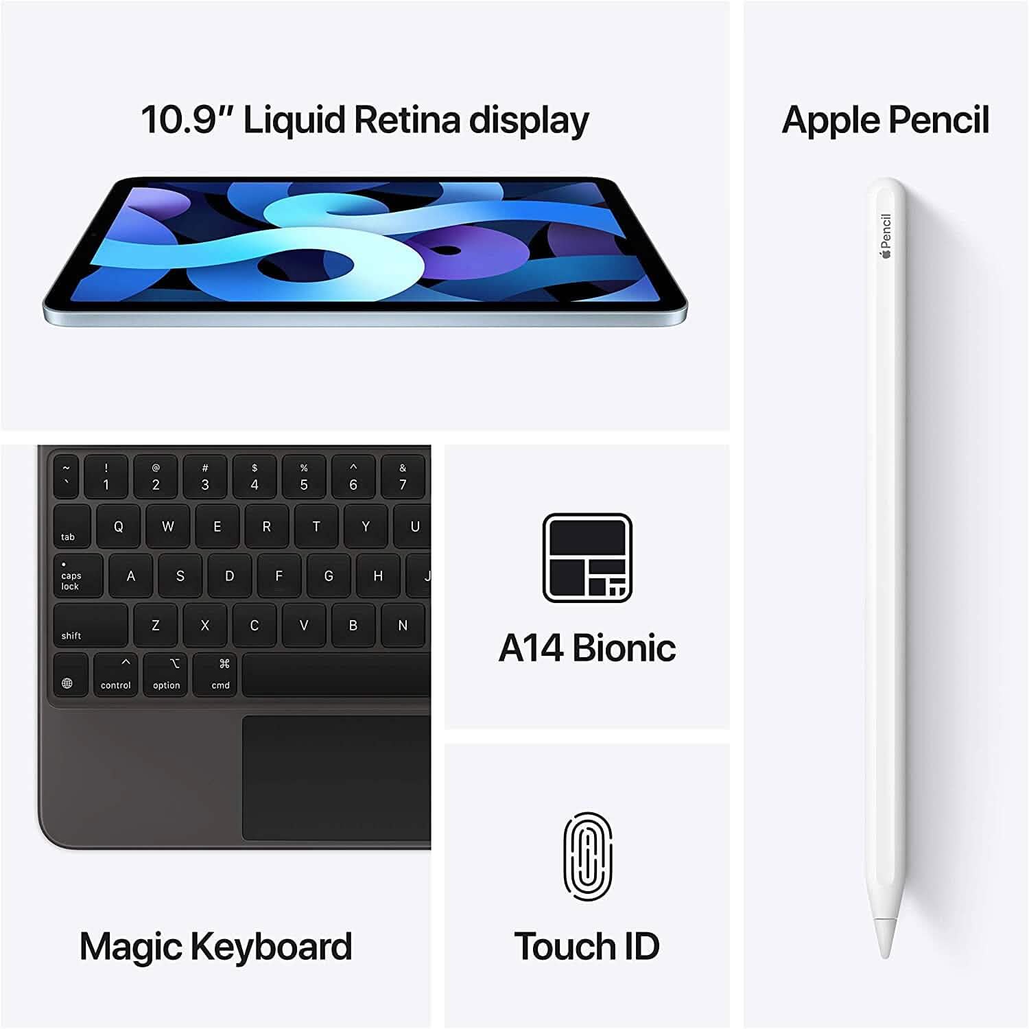 Apple iPad Air 4ème génération 10,9 pouces Wi-Fi + 4G Cellulaire - Entièrement débloqué (reconditionné)