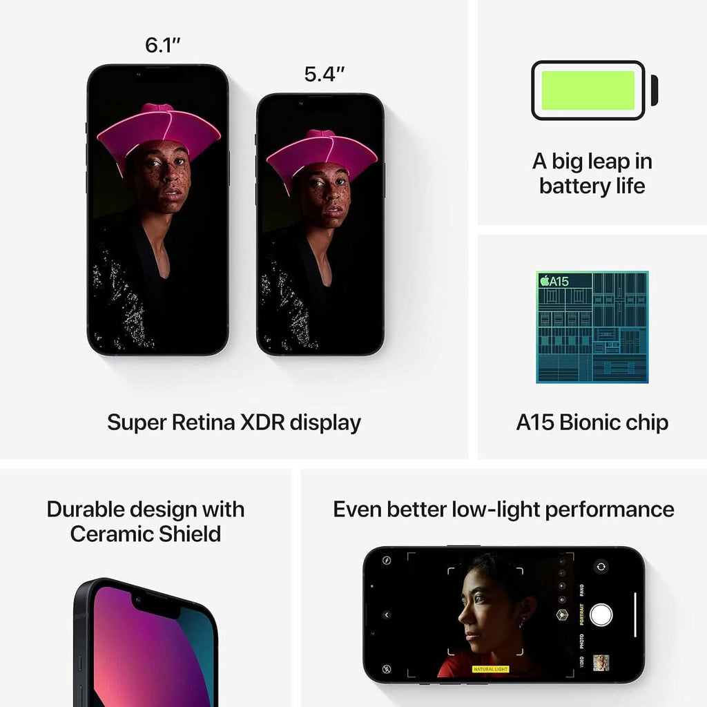 Apple iPhone 13 Mini 128 Go - Débloqué (Reconditionné)