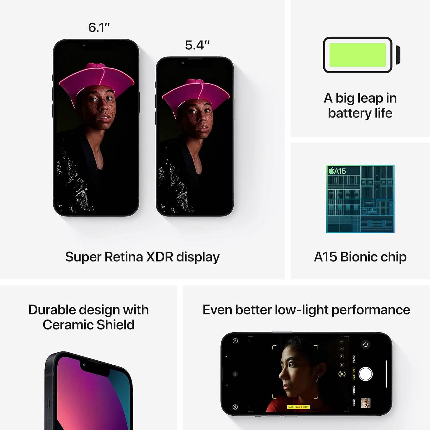 Apple iPhone 13 Mini 128 Go - Débloqué (Reconditionné)