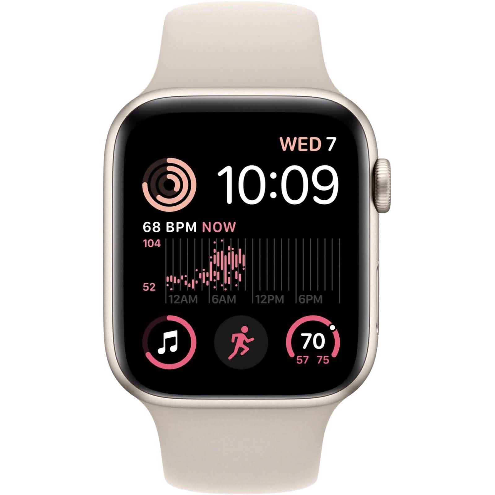 Apple Watch SE 2nd Gen 40mm GPS Starlight with S/M Starlight Sports Band (Refurbished)