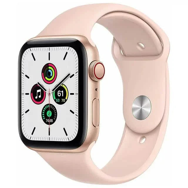 Apple Watch SE 40mm GPS Cellular Aluminum Gold Case Pink Sport Band (Refurbished)