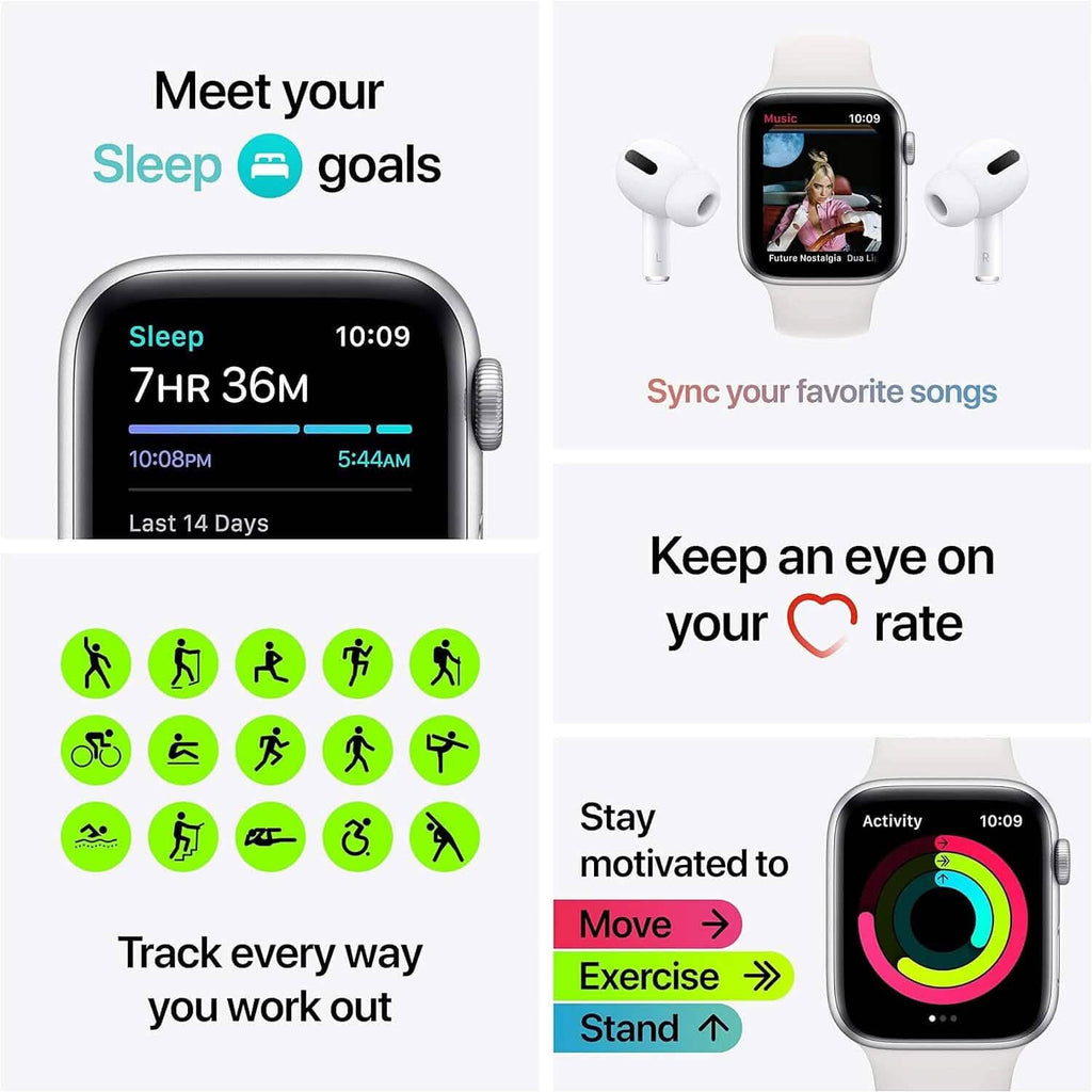 Apple Watch SE GPS シルバーアルミニウムケース スポーツバンド付き（リファービッシュ品）