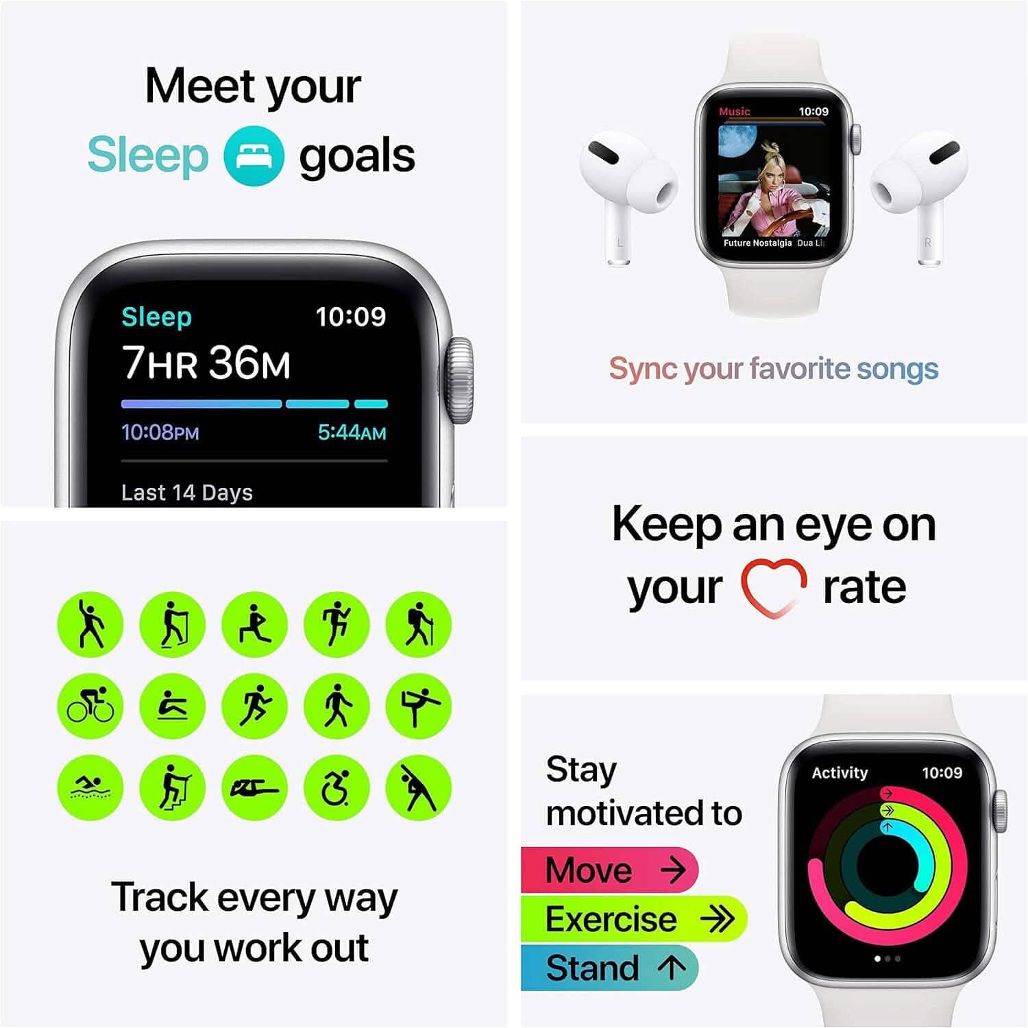 Apple Watch SE GPS シルバーアルミニウムケース スポーツバンド付き（リファービッシュ品）