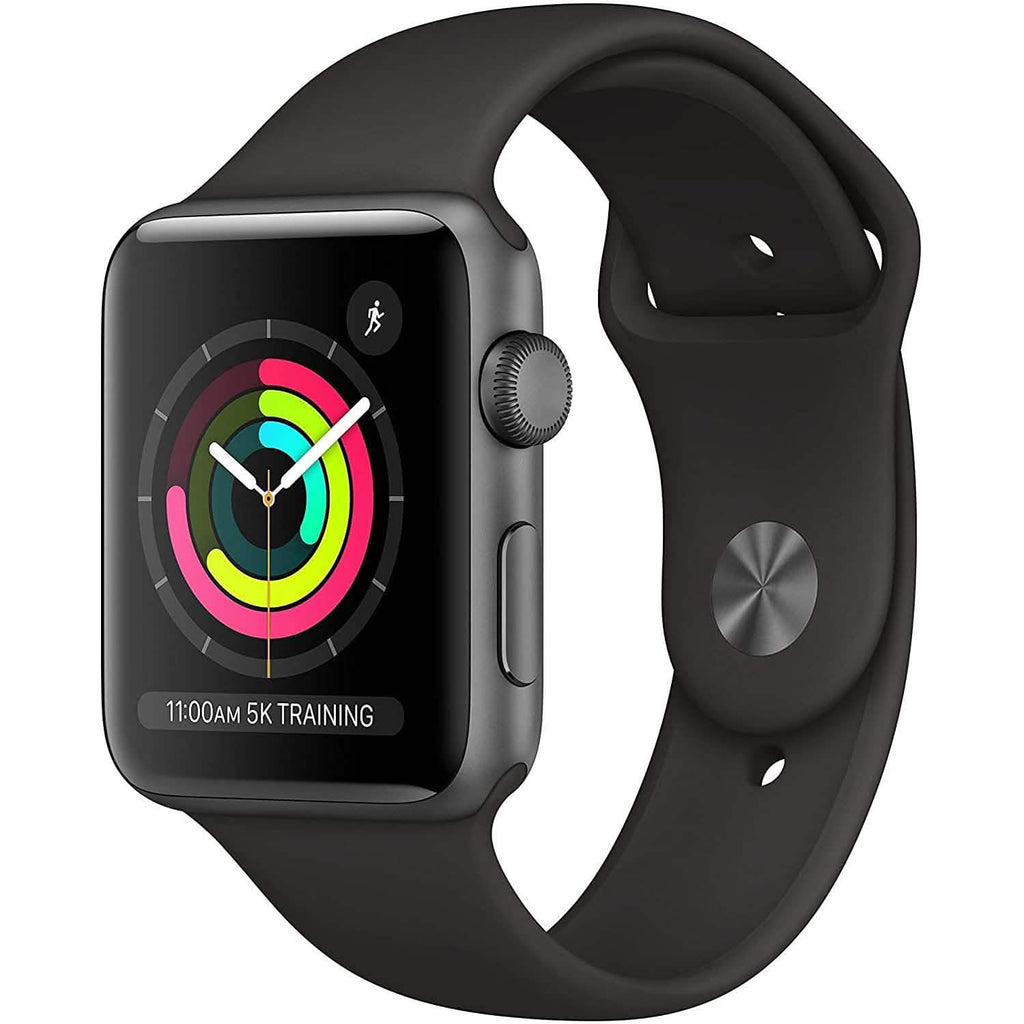 Apple Watch Series 3 GPS 42mm Space Gray Aluminum Case with Black Sport Band (Refurbished)