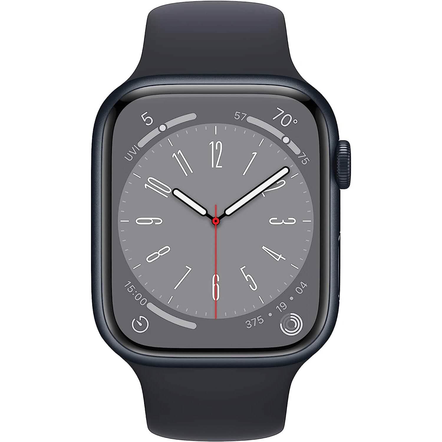Apple Watch Series 8 (GPS 45 MM) – Boîtier en aluminium minuit avec bracelet sport minuit (Reconditionné)