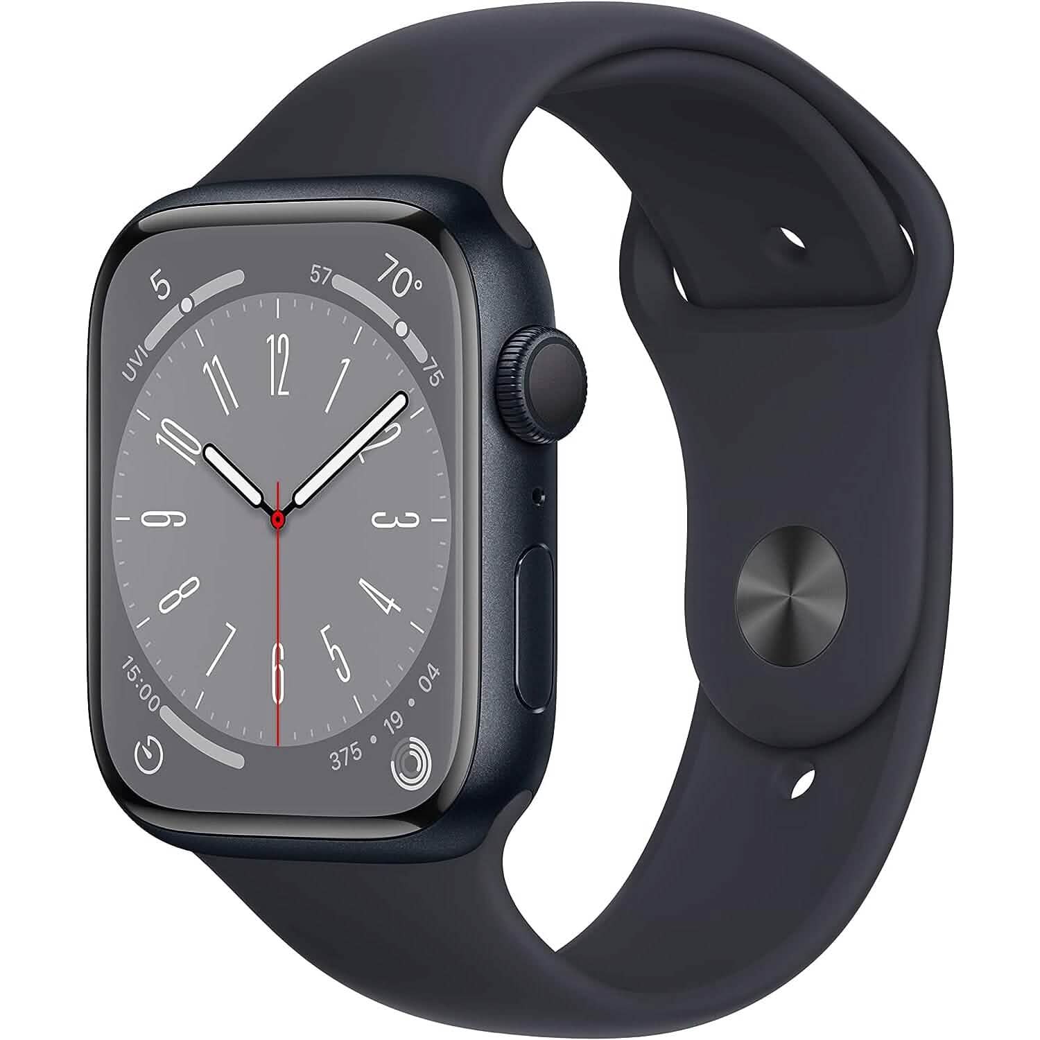 Apple Watch Series 8 (GPS 45 MM) – Boîtier en aluminium minuit avec bracelet sport minuit (Reconditionné)