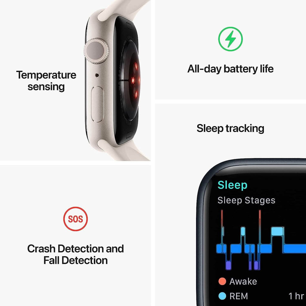 Apple Watch Series 8 (GPS 45 MM) – Boîtier en aluminium minuit avec bracelet sport minuit (Reconditionné)