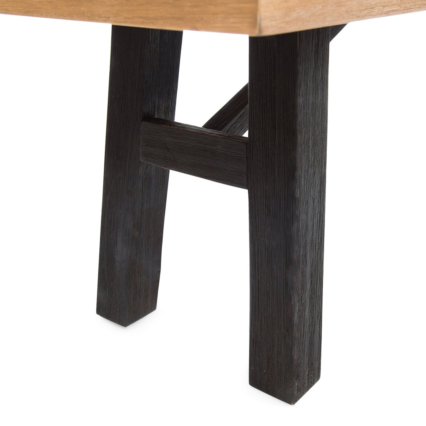 Outdoor Bench with Slat Panel Design and Acacia Wood Frame (Set of 2)