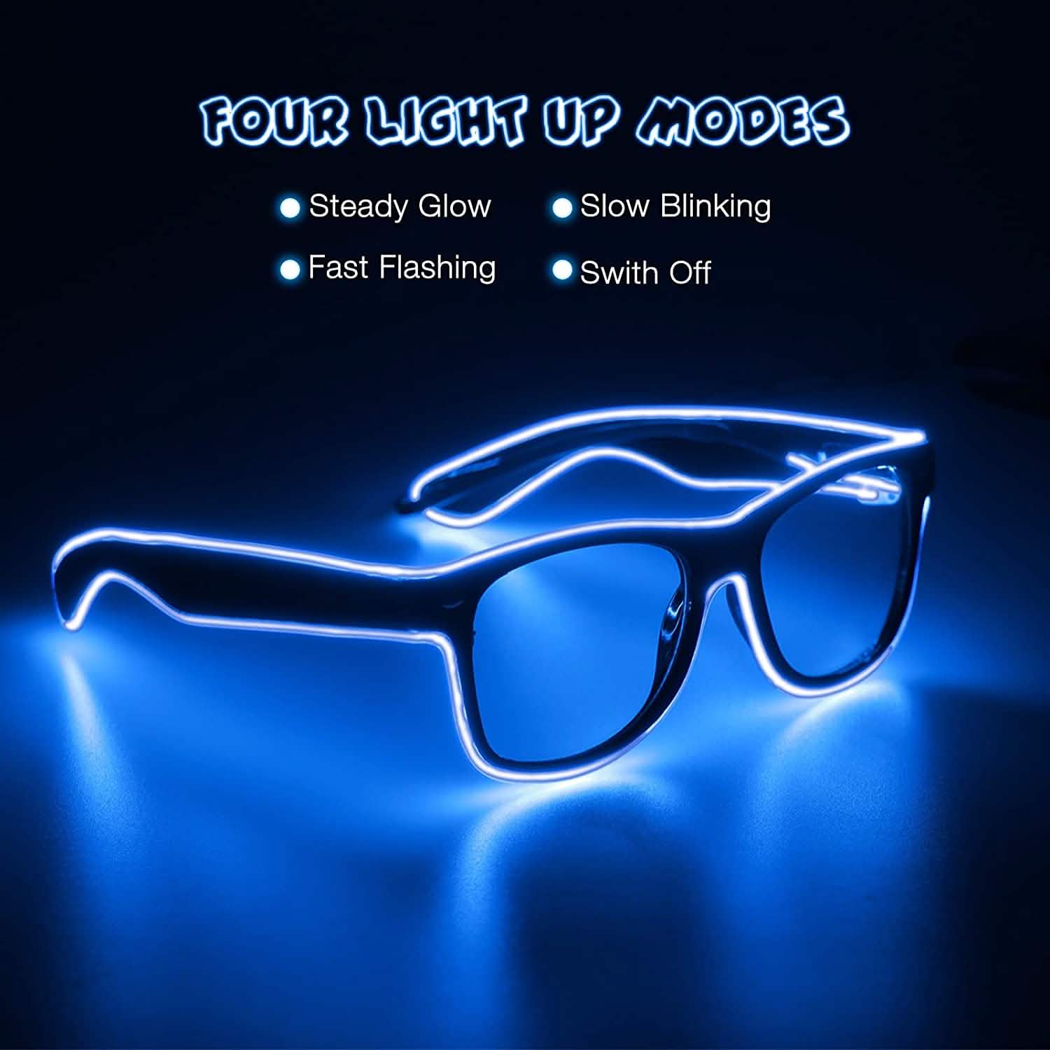 Lunettes de fête fluo Aquat Light up EL Wire
