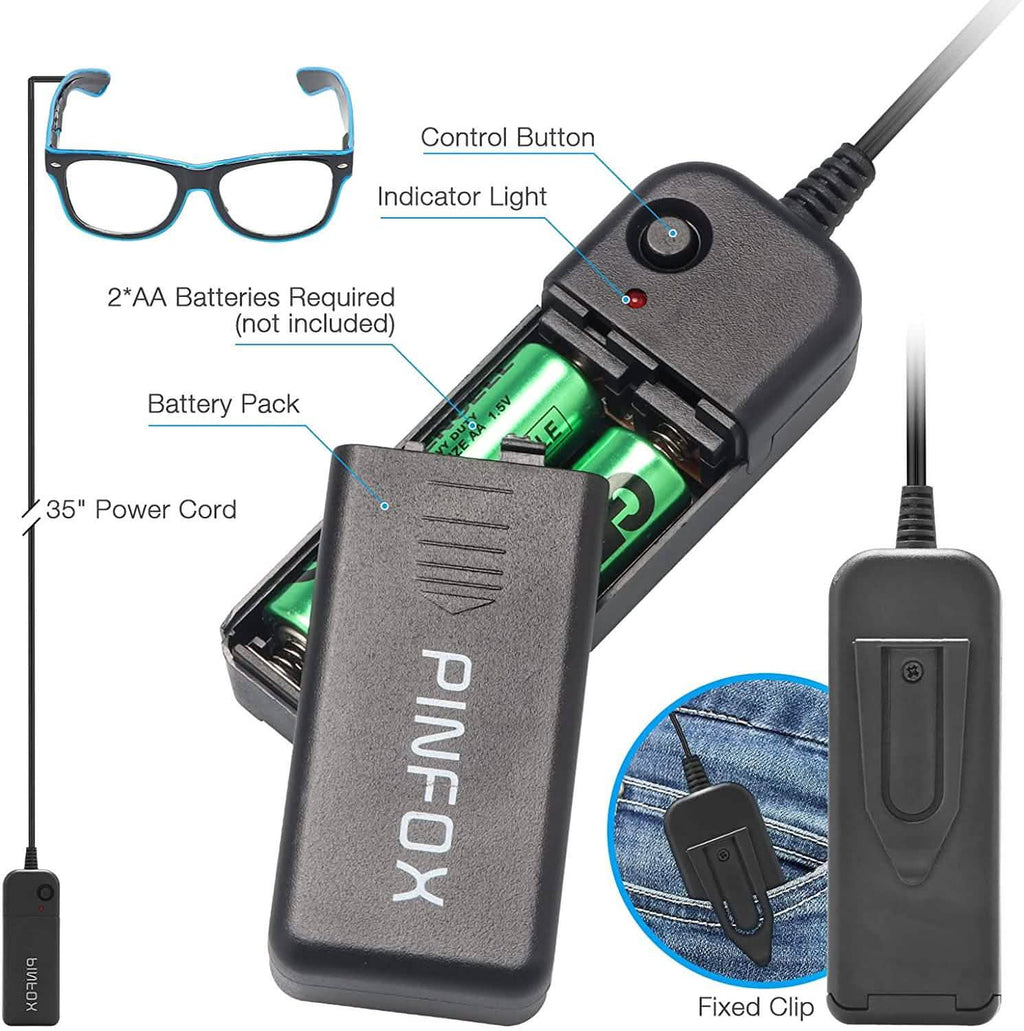Lunettes de fête fluo Aquat Light up EL Wire
