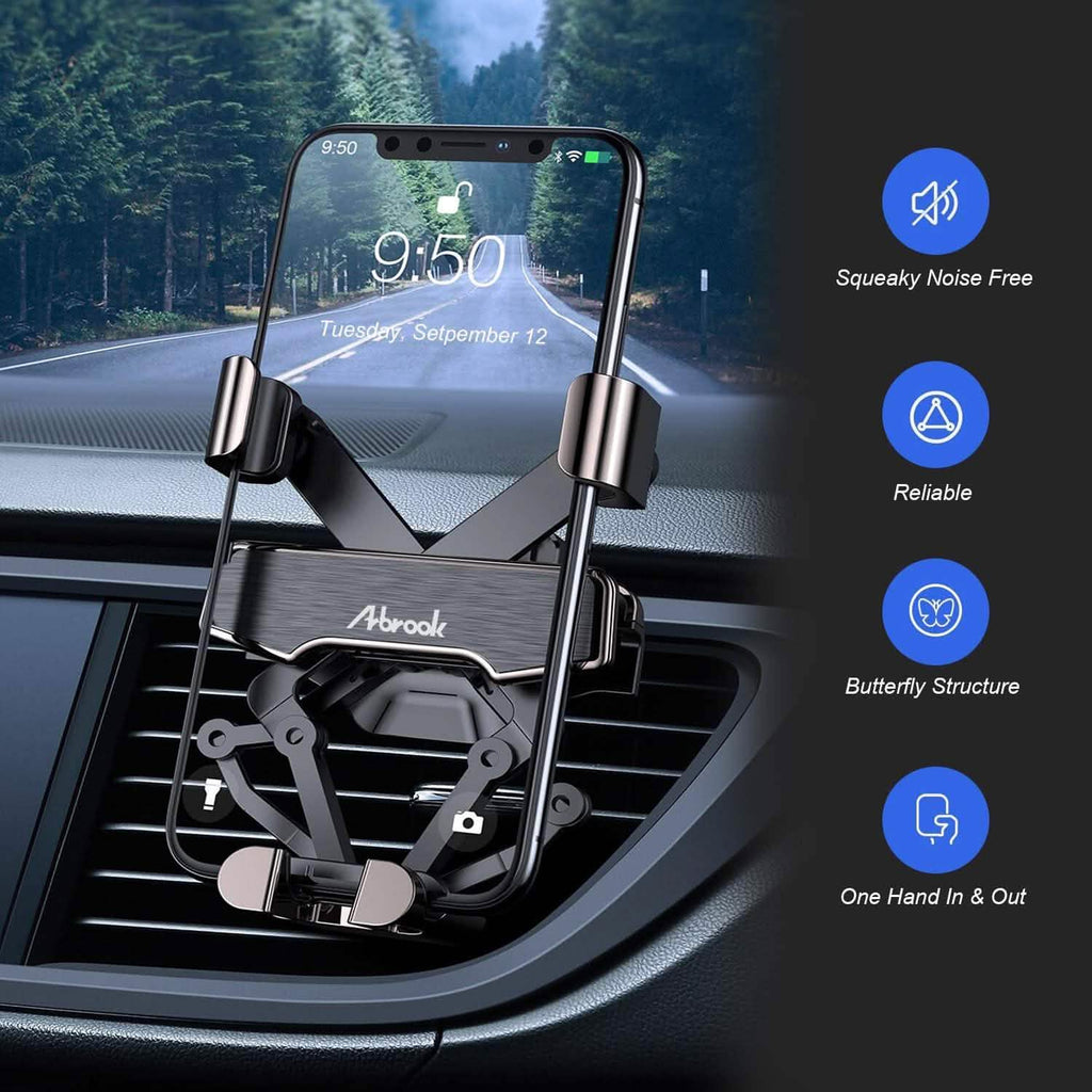 Support de Téléphone de Voiture Arbrook, Support de Téléphone Cellulaire à Fixation par Gravité pour Grille d'Aération