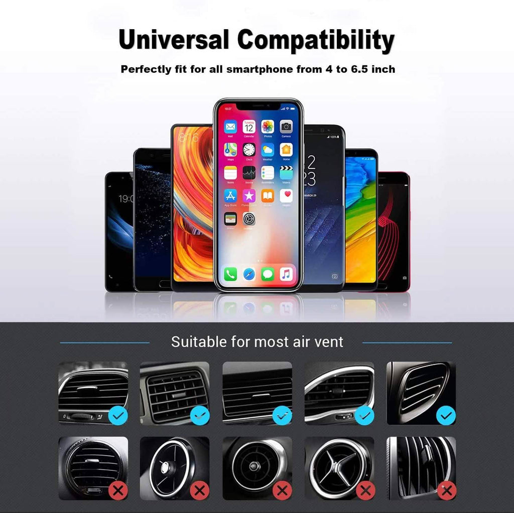 Support de Téléphone de Voiture Arbrook, Support de Téléphone Cellulaire à Fixation par Gravité pour Grille d'Aération