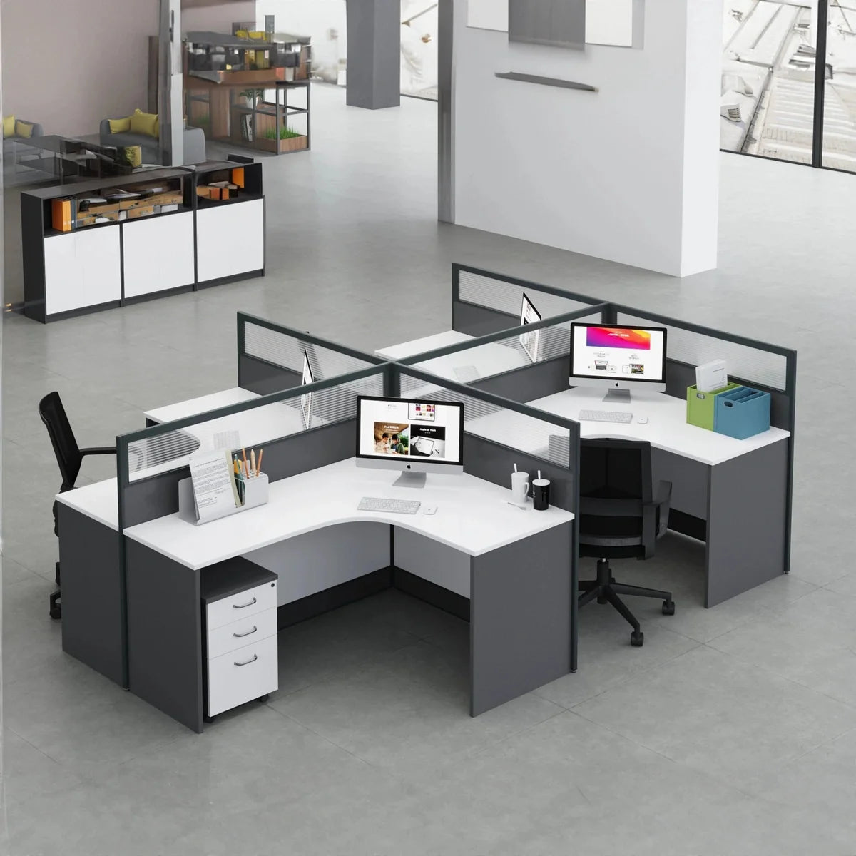 Averon · L-Shaped Cubicle Workstation