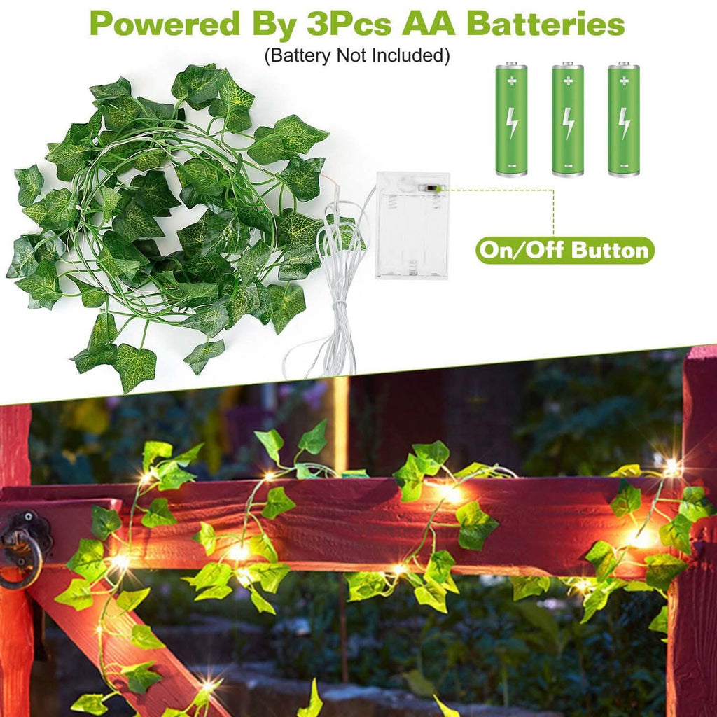 Guirlande Lumineuse de Feuilles de Lierre Artificiel