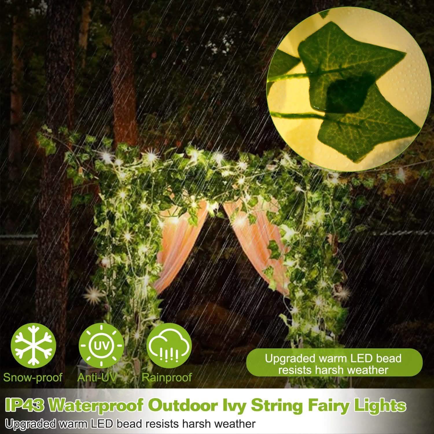 Guirlande Lumineuse de Feuilles de Lierre Artificiel