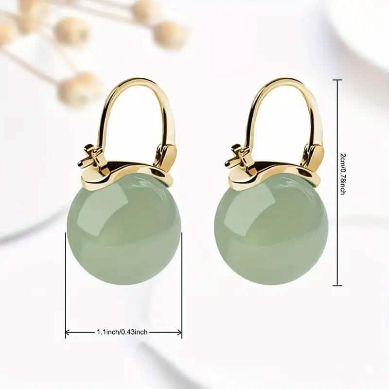 Boucles d'oreilles tempérament jade artificiel