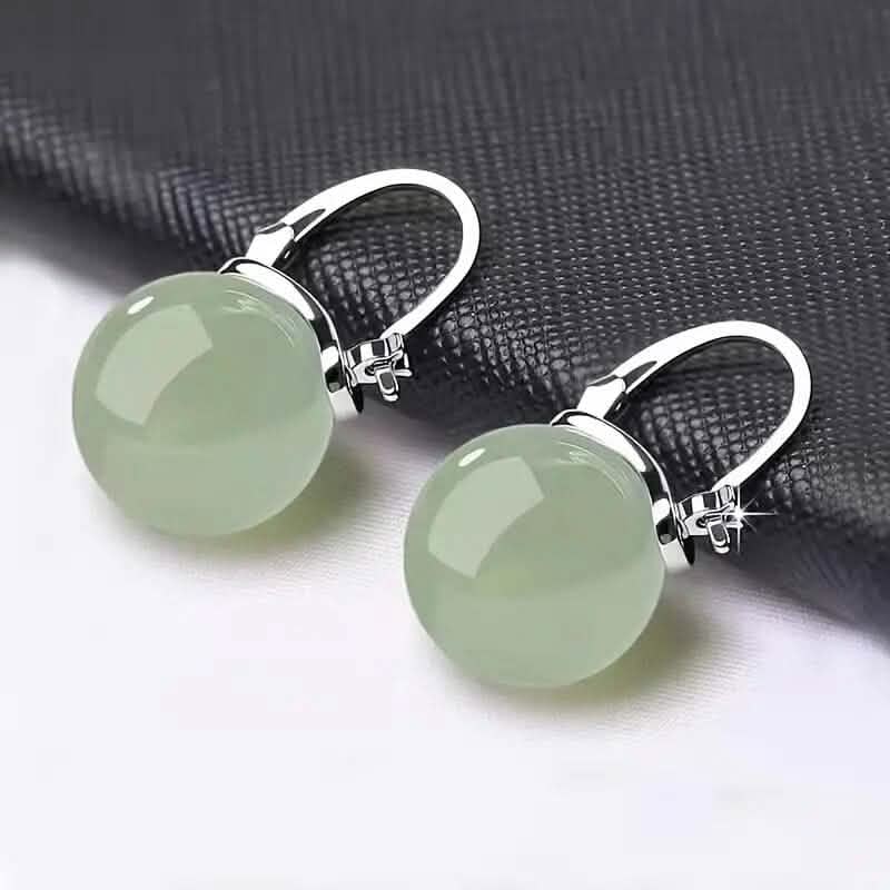 Boucles d'oreilles tempérament jade artificiel