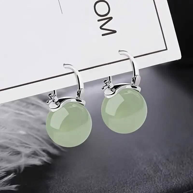 Boucles d'oreilles tempérament jade artificiel