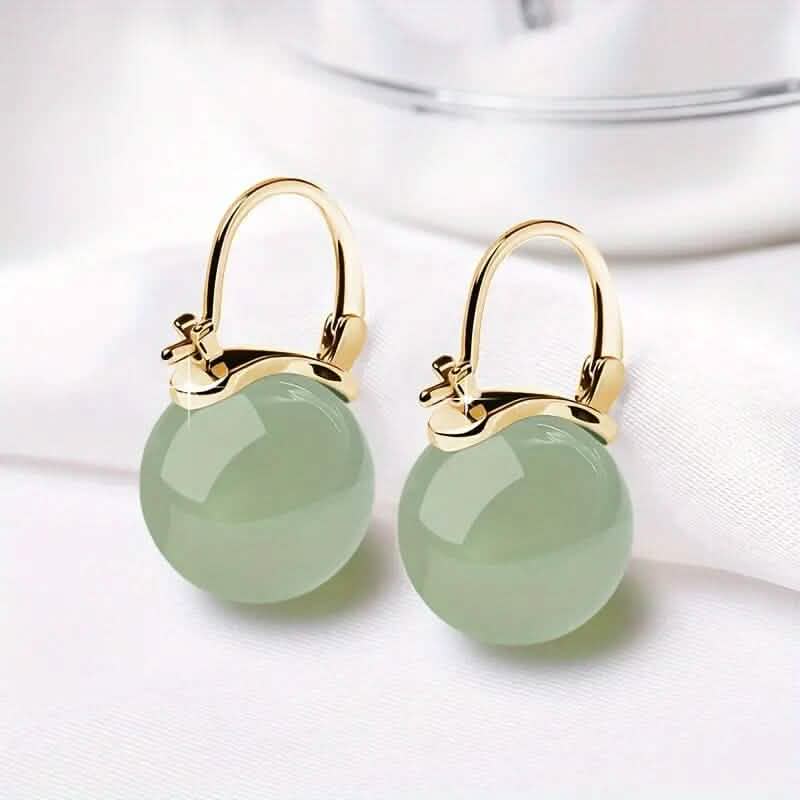 Boucles d'oreilles tempérament jade artificiel