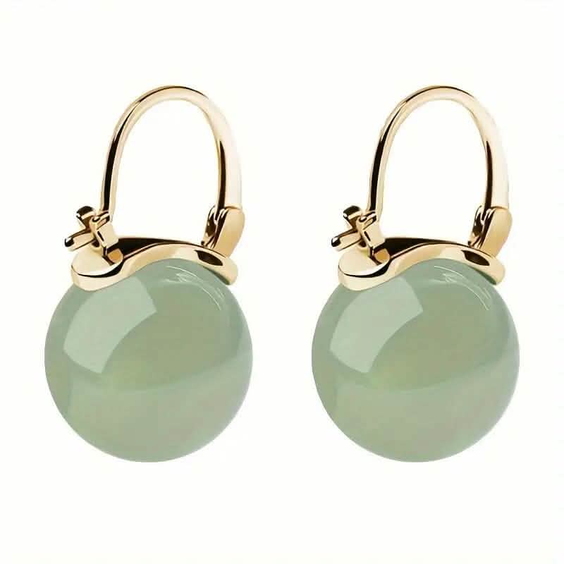 Boucles d'oreilles tempérament jade artificiel