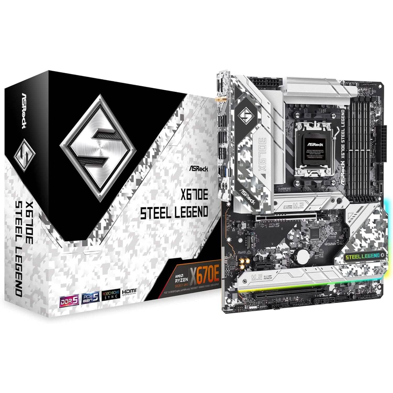 Carte mère ASRock X670E Steel Legend compatible AMD AM5 Ryzen (Reconditionnée)