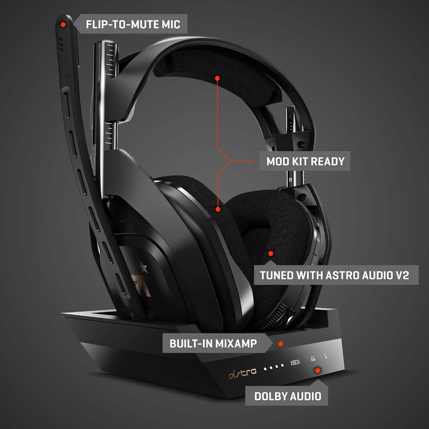ASTRO Gaming A50 Wireless Headset + Base Station Gen 4 - Compatible with Xbox Series X|S, Xbox One, PC, Mac (Refurbished)