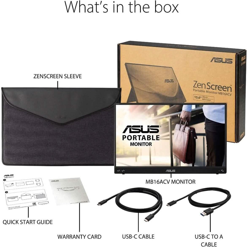ASUS ZenScreen 15.6” 1080P Portable USB Monitor (MB16ACV) (Refurbished)