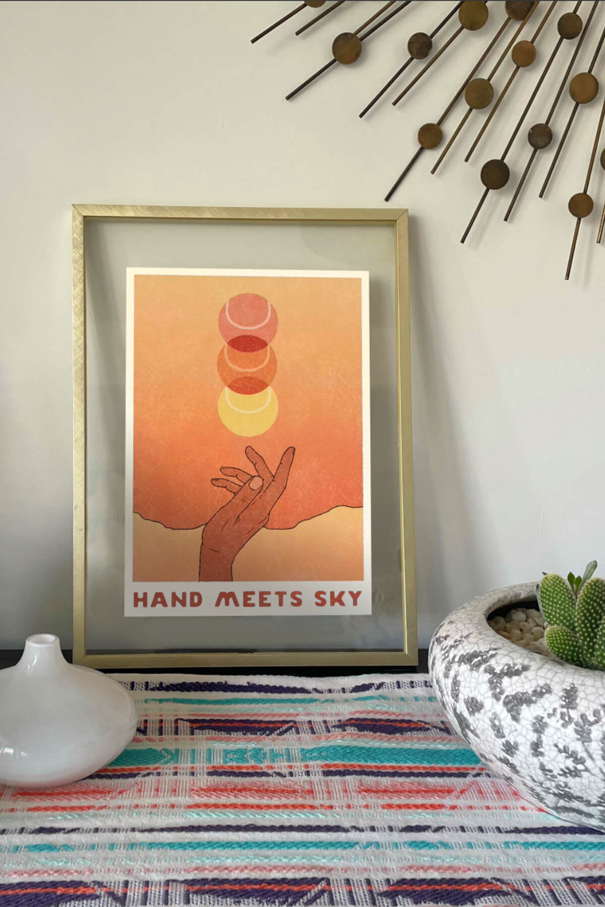 Hand Meets Sky Art Print
