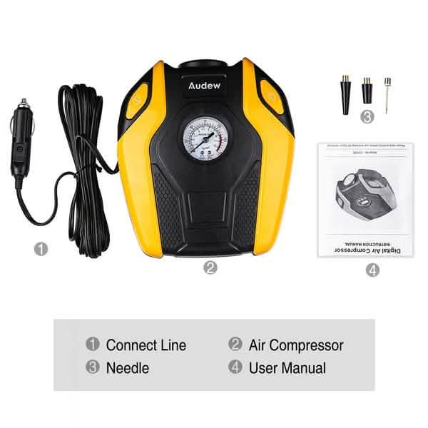 Audew 150W ポータブルエアコンプレッサーポンプ