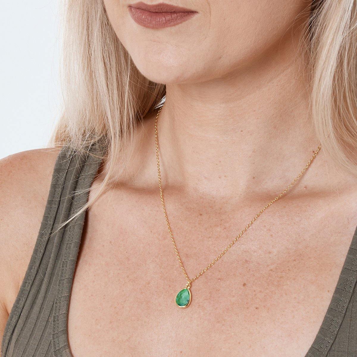 August Birthstone / Peridot Crystal Charm Necklace