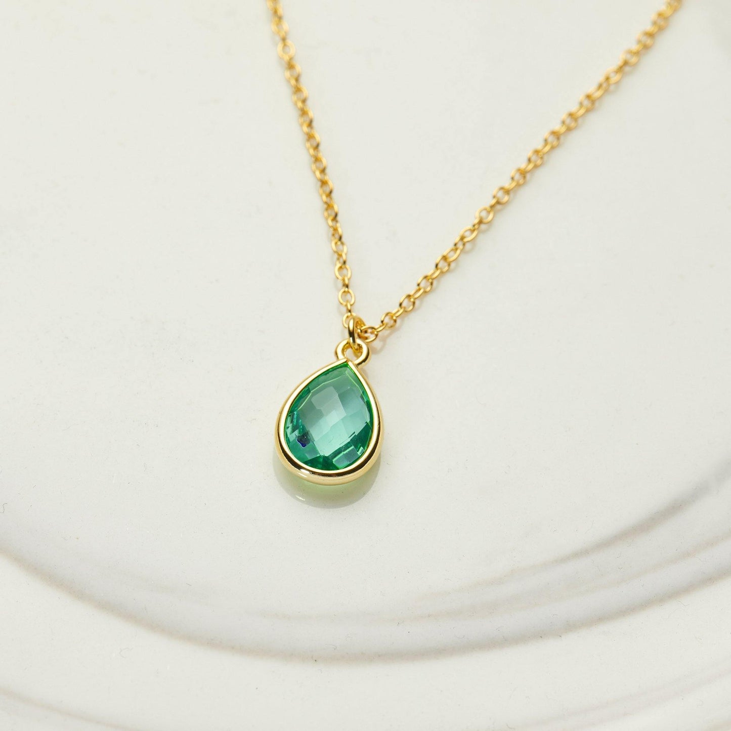August Birthstone / Peridot Crystal Charm Necklace