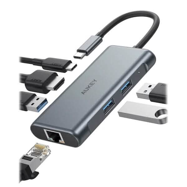 Concentrateur USB-C 6-en-1 Aukey