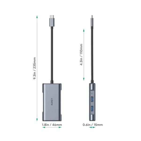 Concentrateur USB-C 6-en-1 Aukey