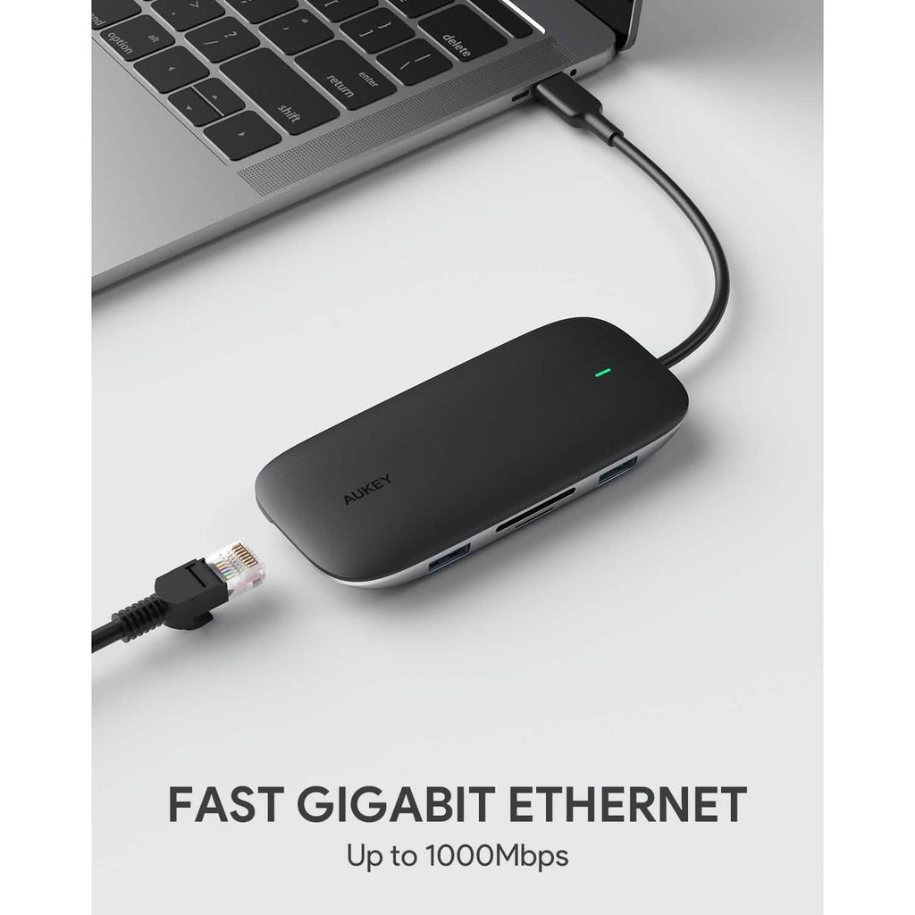 Concentrateur USB C 8-en-1 AUKEY CBC71 avec port Ethernet
