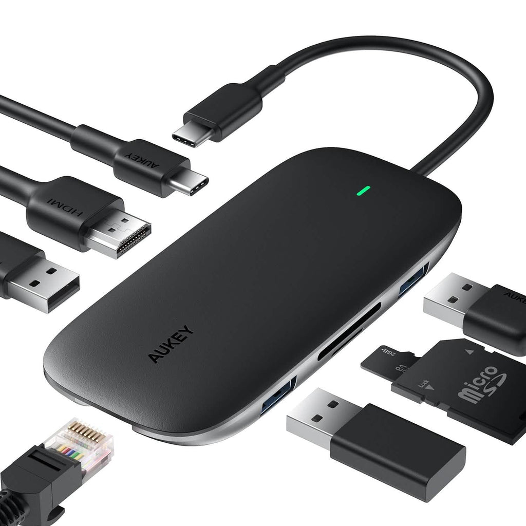 Concentrateur USB C 8-en-1 AUKEY CBC71 avec port Ethernet