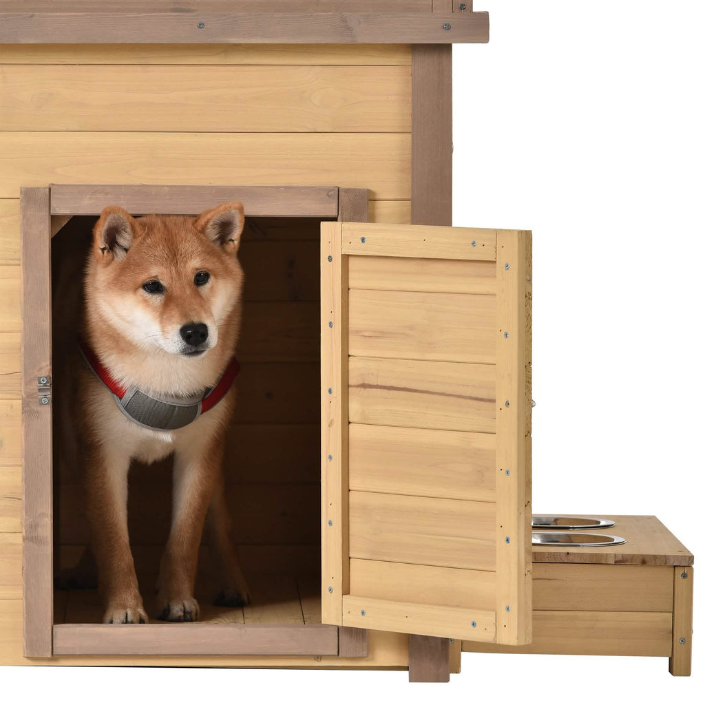 Aukfa 39.4” Wooden Dog House Puppy Shelter Kennel Outdoor & Indoor Dog Crate