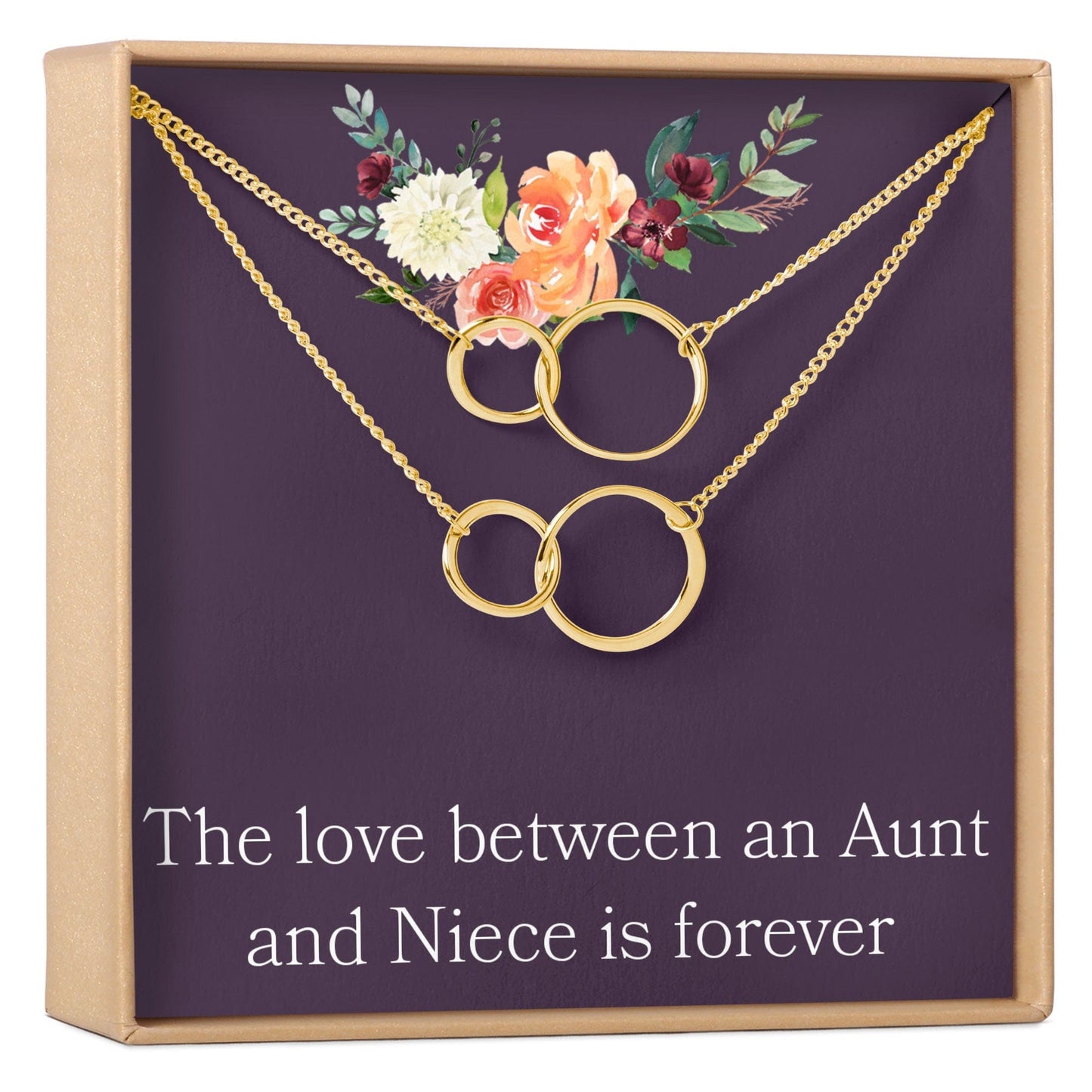 Aunt-Niece Double Circles Necklace Set