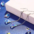 Boucles d'oreilles pendantes Aurora Borealis en cristal, fabriquées avec des éléments Swarovski