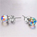 Boucles d'oreilles clous en cristal taillé Swarovski Aurore Boréale