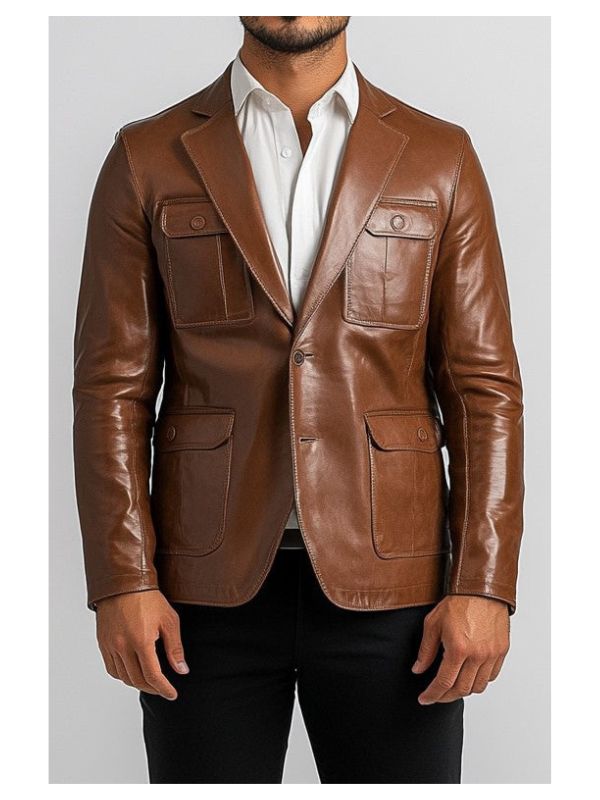 Austin Brown Premium Leather Blazer – Brown Leather Jacket