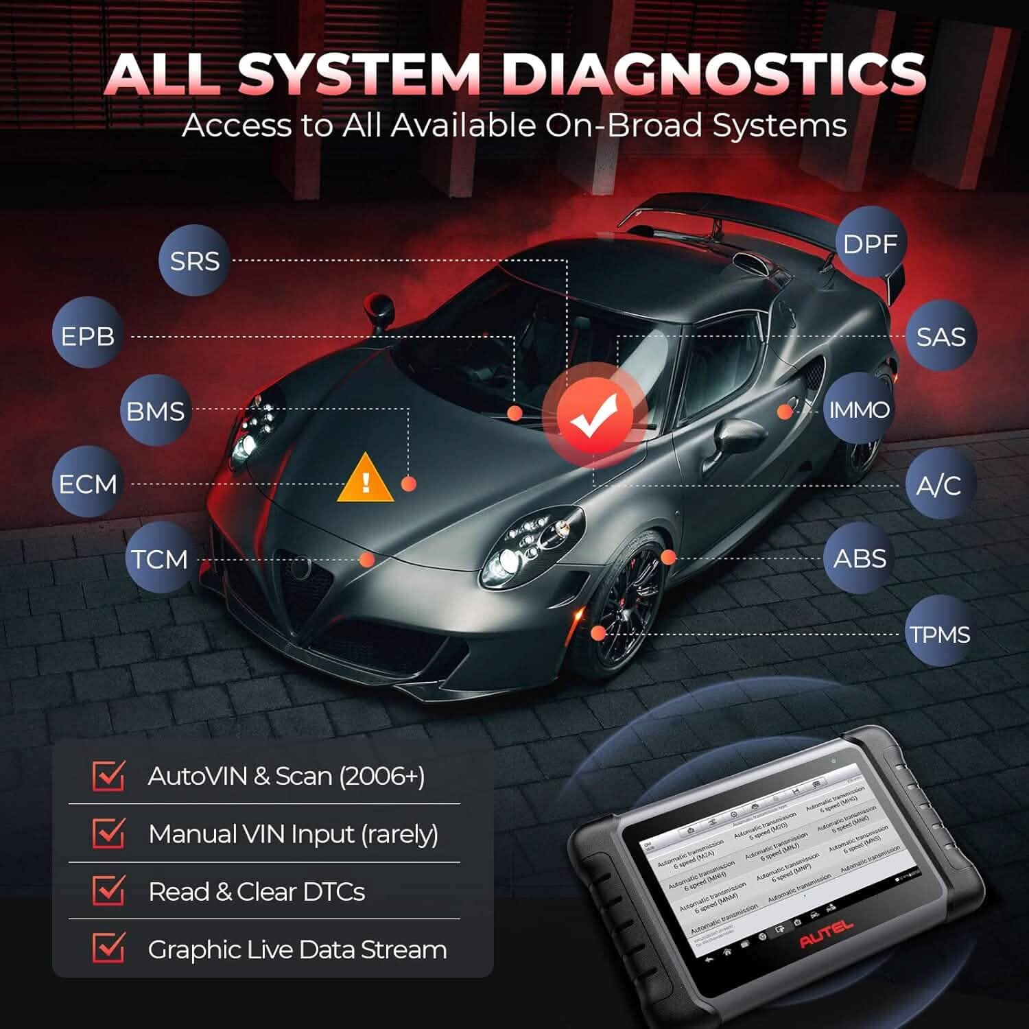 Autel MaxiCOM MK808S Bidirectional Scan Tool  (Refurbished)