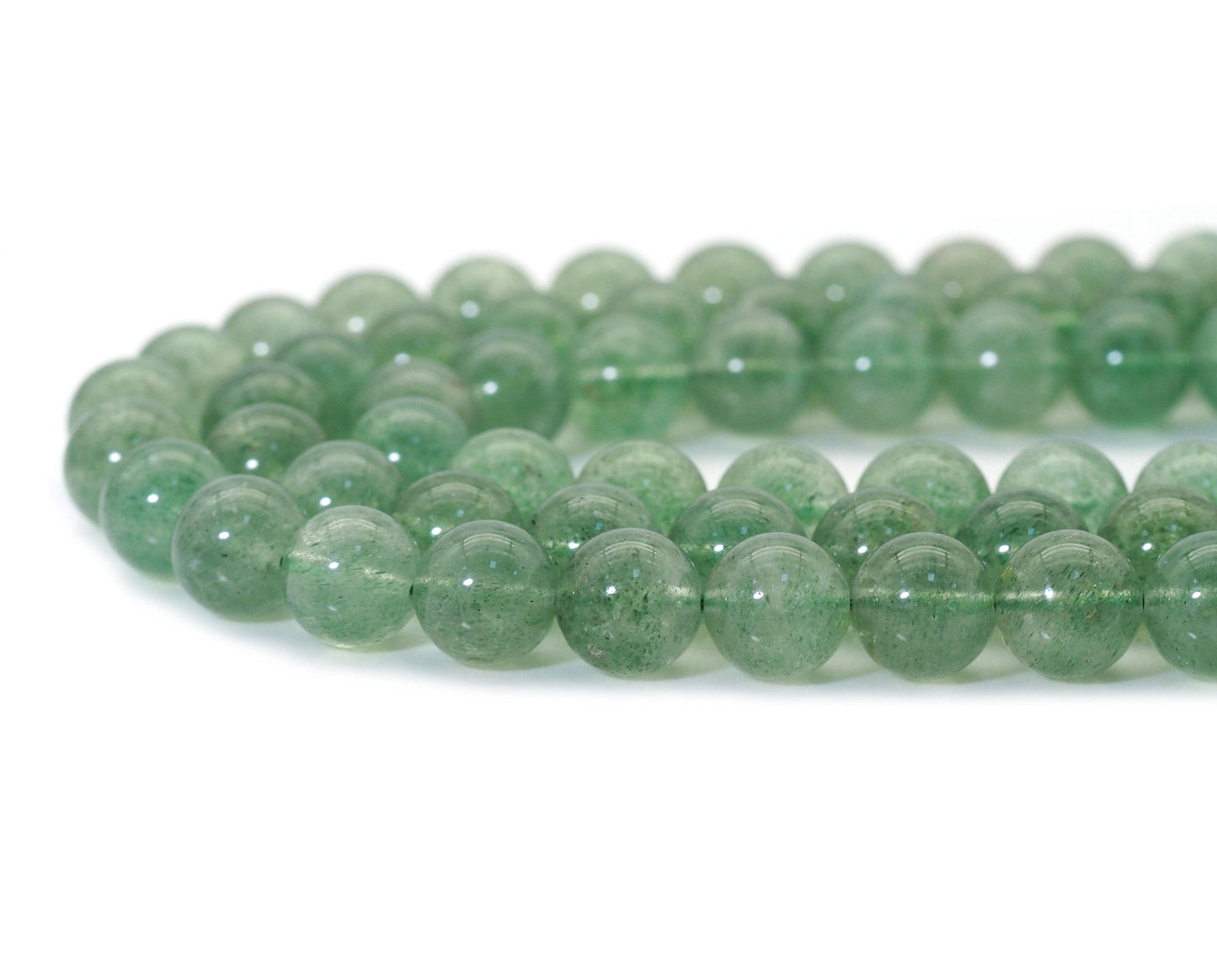 Genuine High Quality Green Strawberry Quartz Round Smooth Beads, 6mm/8mm/10mm, Sku#U1463