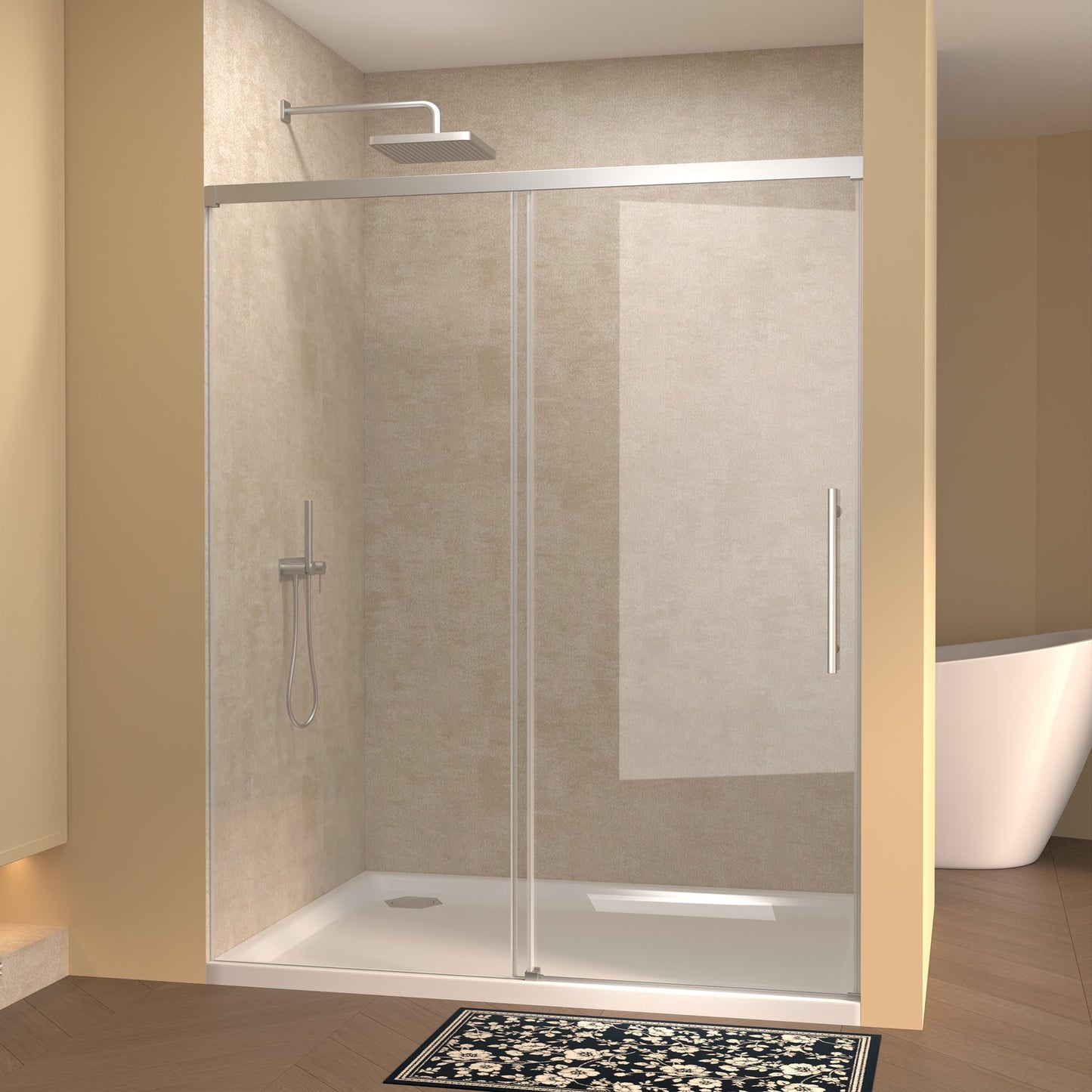 48" Width x 72" Height Single Sliding Shower Door