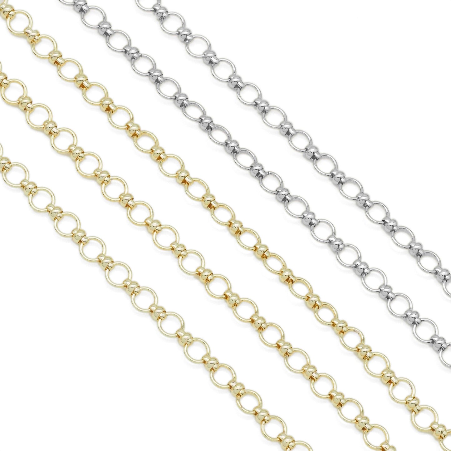 Handmade Gold Silver 8mm/6mm Round Link Chain SKU#LX381