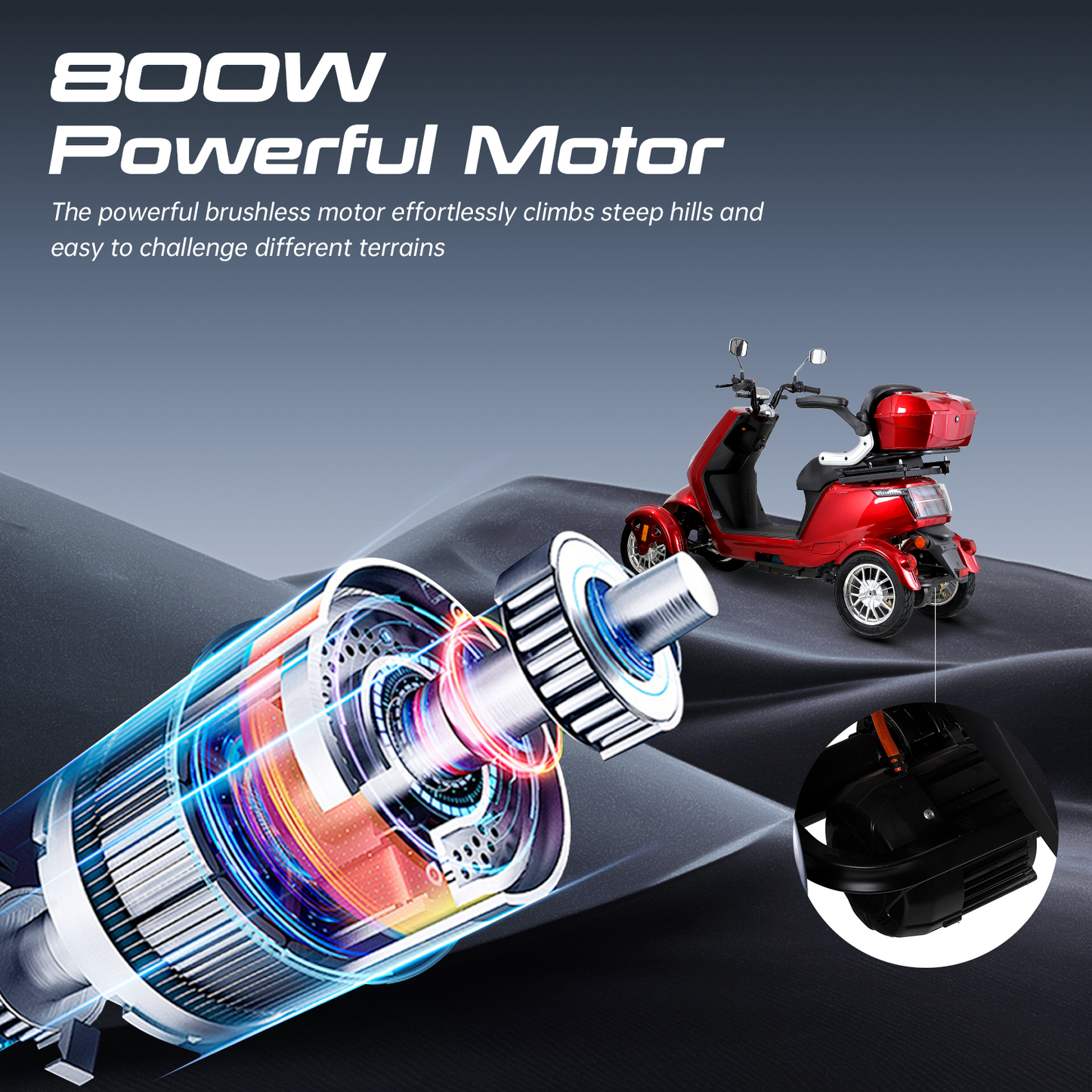 Electric Mobility Scooter with Big Size, High Power