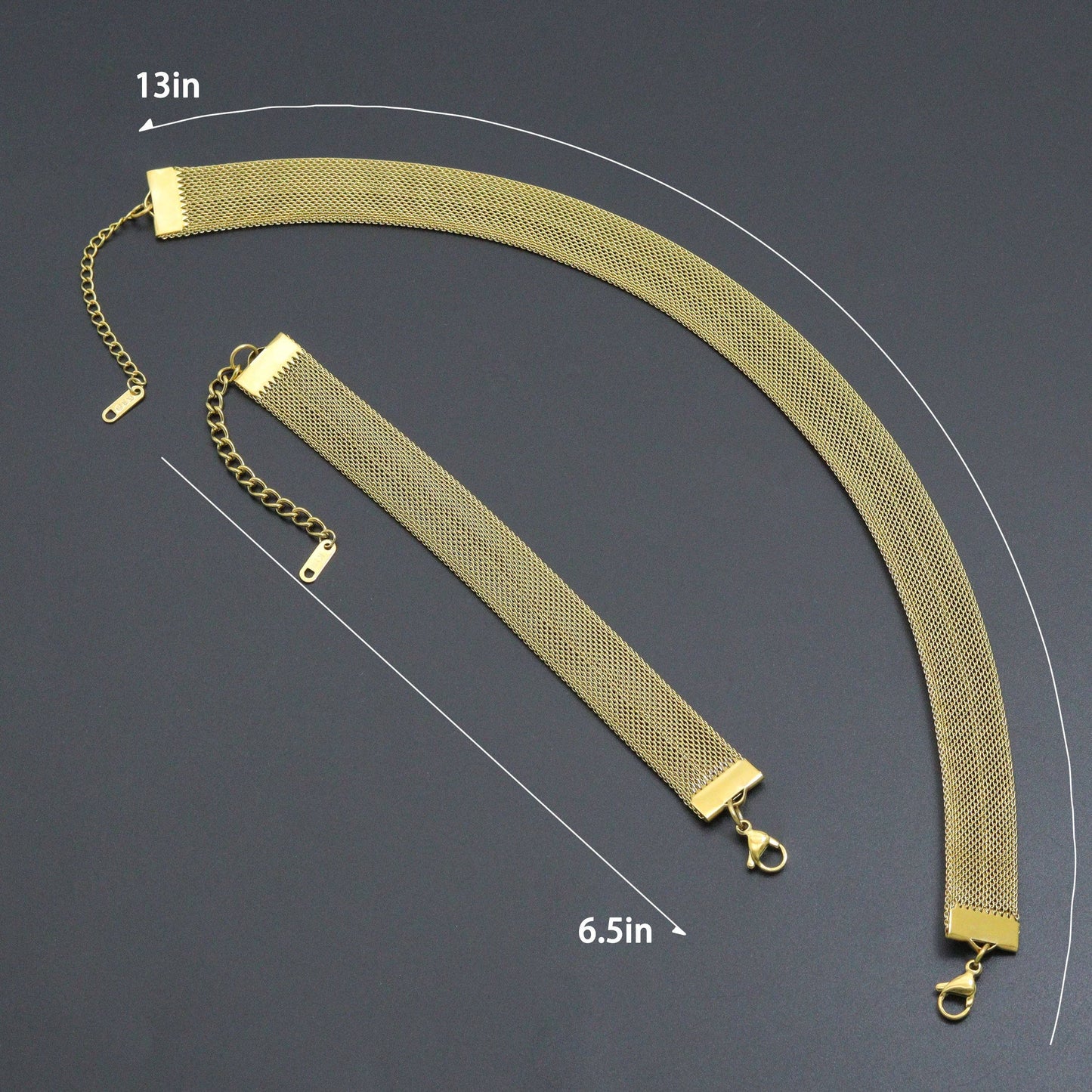 Watch Band Mesh Chain Necklace Bracelet, Sku#O128