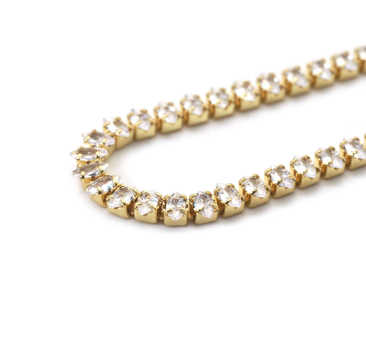 Marquise CZ Tennis necklace, sliding Adjustable Necklace,sku#JL162