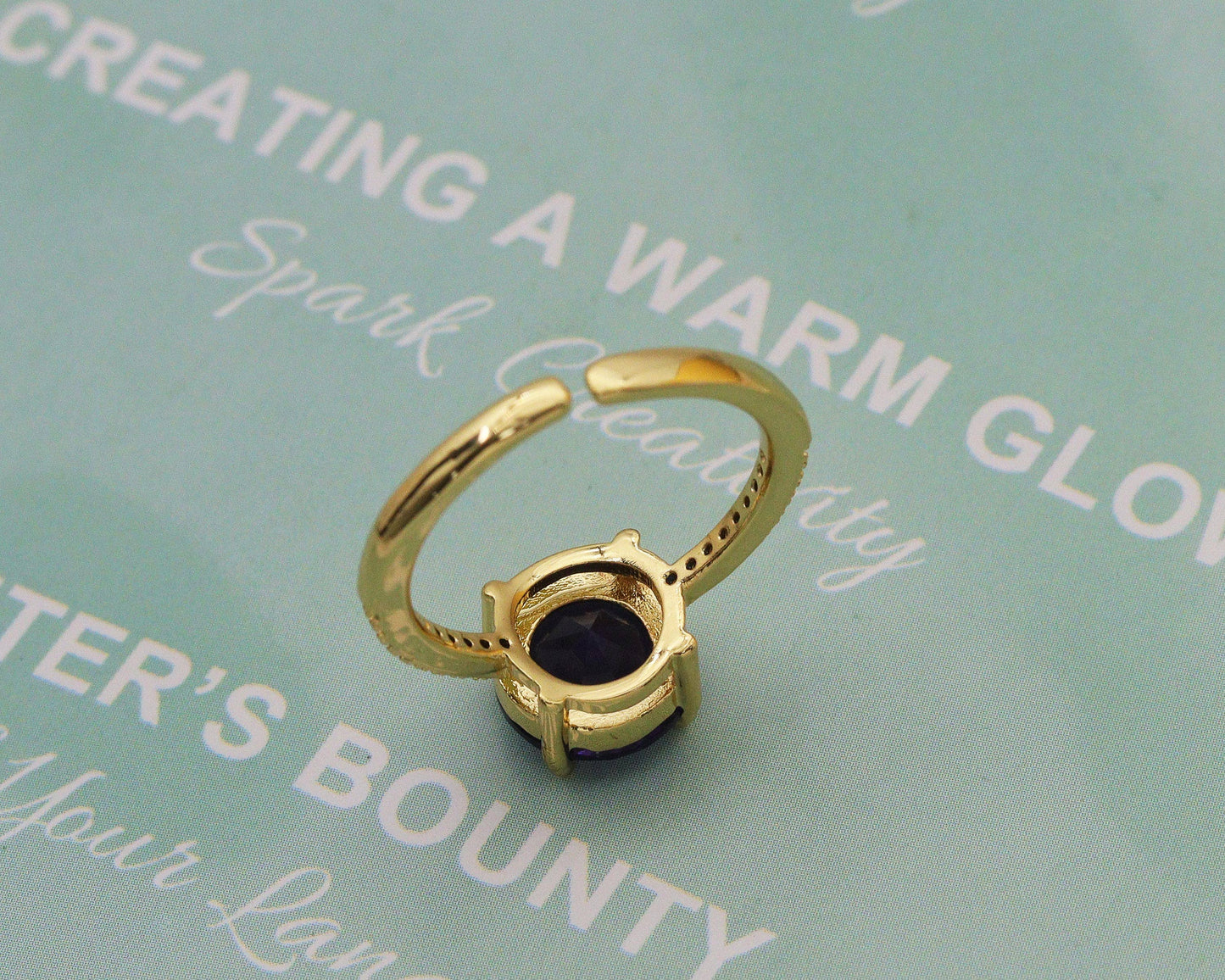 Big Round CZ Adjustable Ring, Sku#X311